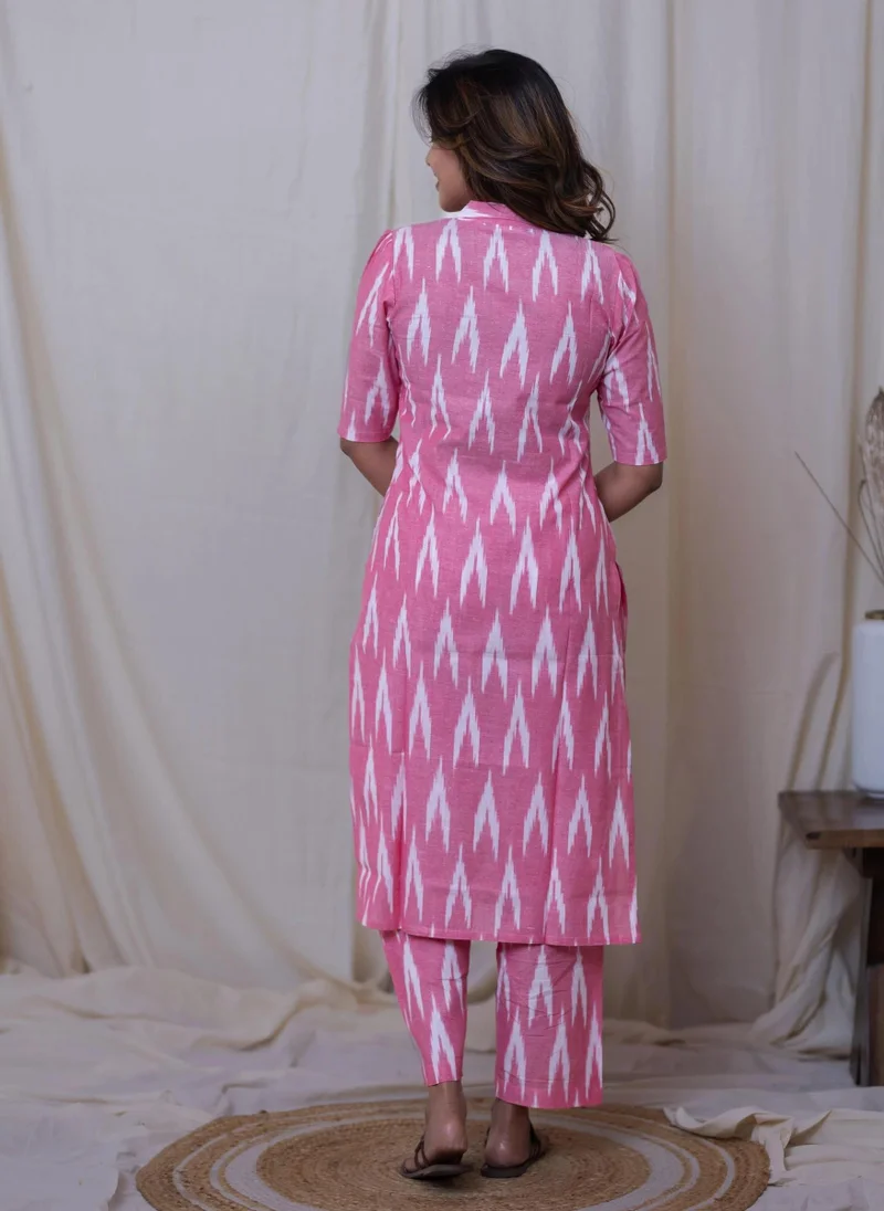 GoSriKi GoSriKi Women's Rayon Viscose Straight Printed Kurta with Pant (DEMETER PINK-VKS01-GS_L_Pink_Large)